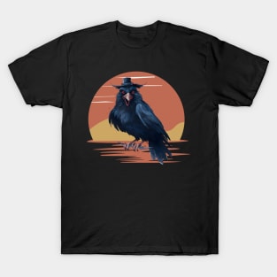 The Crow-Retro Sunset Halloween T-Shirt